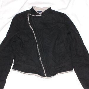 American Eagle Outfitters Womens Small Black Coat Wool Jacket GUC